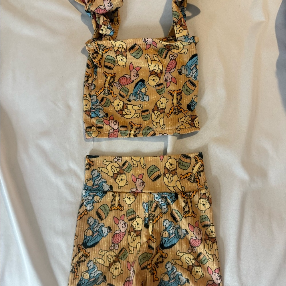 Cute Winnie the Pooh Print Two-Piece Set